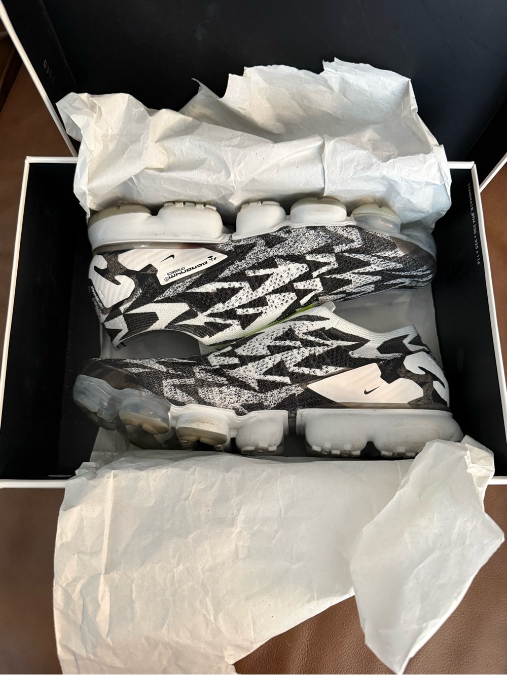 Nike X Acronym Black & White Patterned Vapormax Sneakers Mens 11